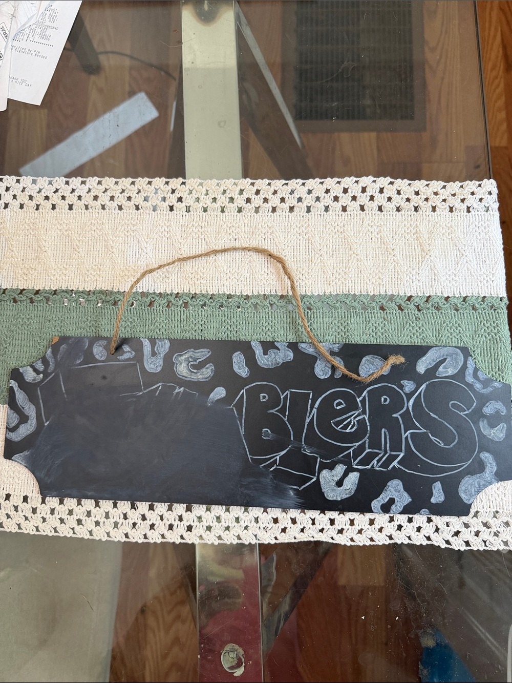 Chalkboard Hanging Sign with Rope - Black